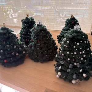 Handmade crochet Christmas Trees